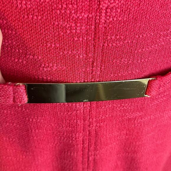 David Meister sheath dress cap sleeve gold hardware belt pockets size 10 - Picture 3 of 9